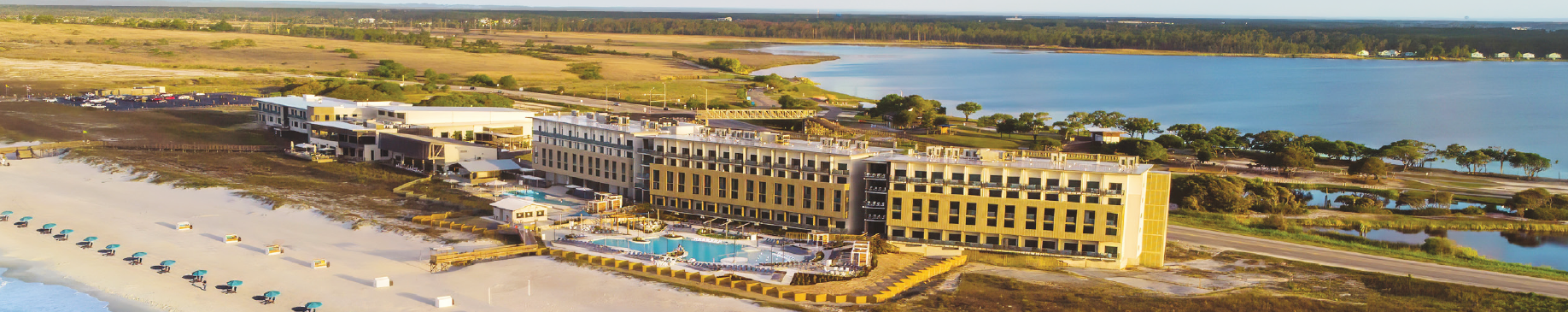 The Lodge at Gulf State Park overlooking the Gulf Shores coastline